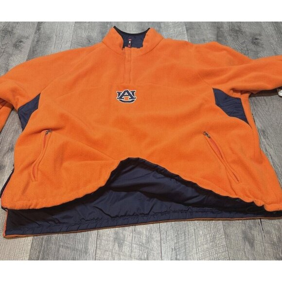 Auburn Tigers Jacket Mens 2XL Reversible‎ Nylon Fleece Pullover Pro Player Y2K - Picture 12 of 13